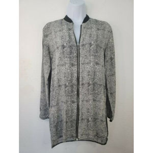 Atmosphere Women's Geometric Print Blouse Top 3/4 sleeve Size 6 Black